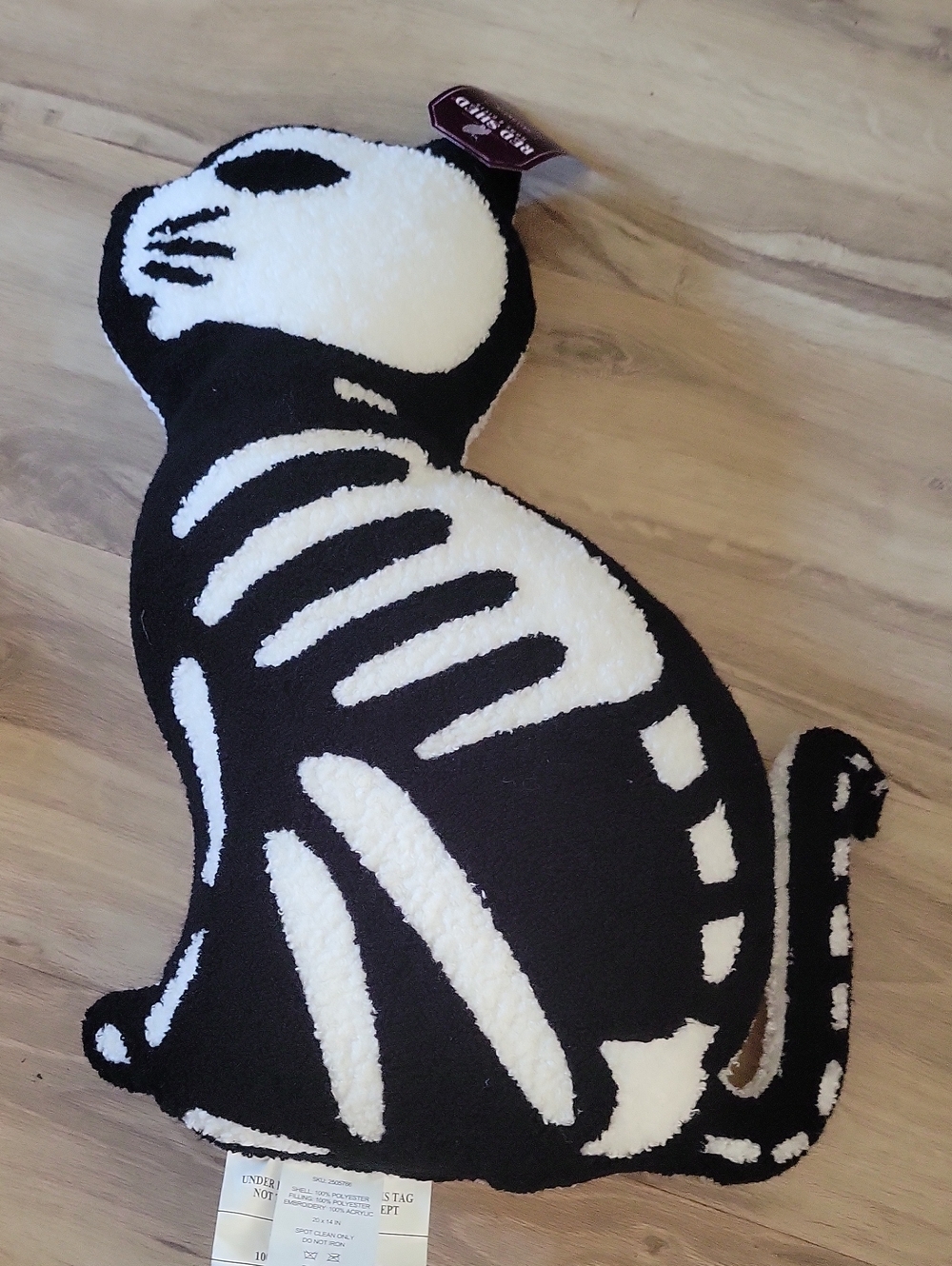 Black & White Cat Skeleton Plush Toy for Cats